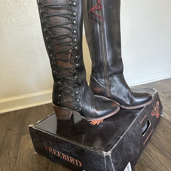 Freebird Black Lace-Up Boots - Picture 3 of 7